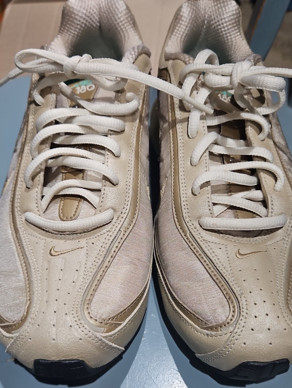 Nike Beige and Teal Air Max 180 Tongue Detail Sneakers - Picture 9 of 9